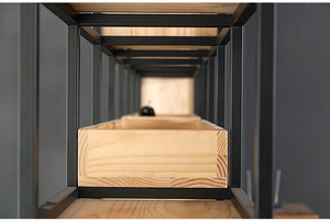 American Country square Loft Design <strong>Shelving</strong> / <strong>Black</strong> Iron Book Shelf