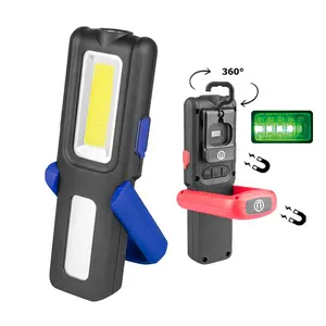 Adjustable Rotating Emergency Warning flashlight USB rechargeable work flashlight with hook