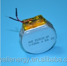 Factory Supply Rechargeable 3.7V 580mAh HW553535 <strong>Round</strong> <strong>Battery</strong> for Smart Devices <strong>Round</strong> Shape Lithium Polymer <strong>Battery</strong> - Product Image 4