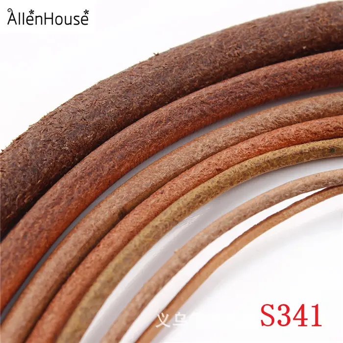 100% real Natural Leather Cords 1mm/1.5mm/2mm/2.5mm/3mm/4mm/5mm genuine leather straps