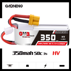 LiPo batterie GNB GAONENG 3S 350mAH 11.4V <span class=keywords><strong>50c</strong></span>, XT30 HV LiPo, Micro FPV, Drone de course, quadricoptère - Product Image 3