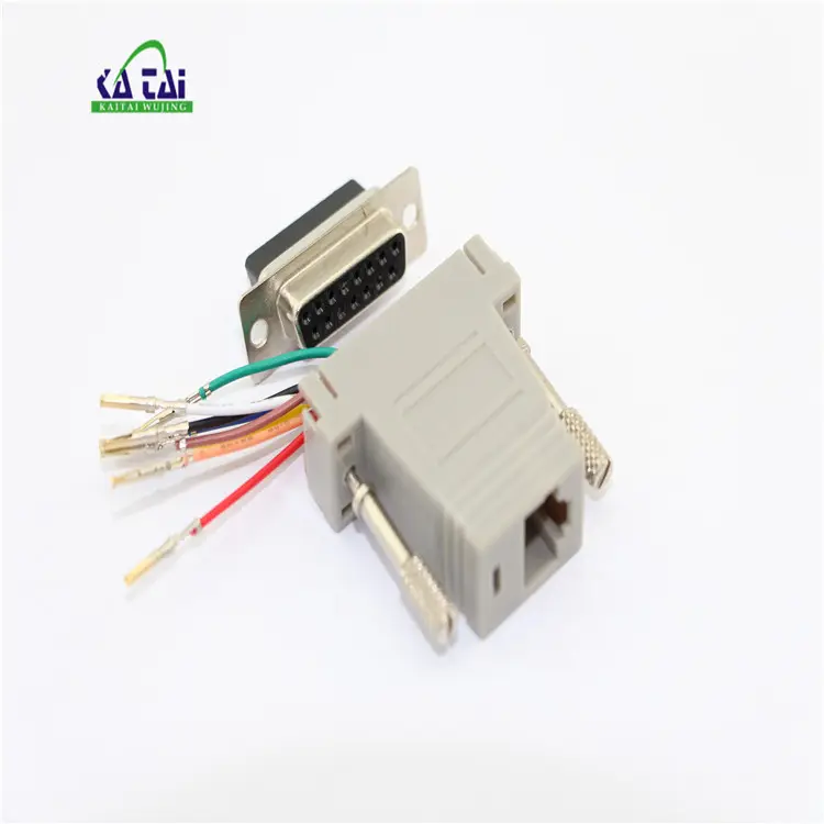DB15 male to rj45 d-sub computer connector