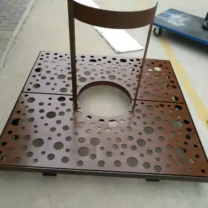 Rejilla de metal para árbol de piscina, productos únicos de acero corten para muebles de jardín