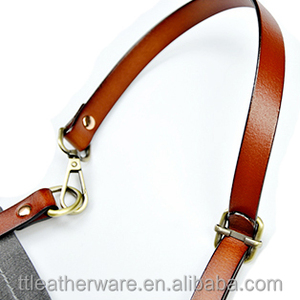 Durable Black Heavy Denim Apron Leather Strap Wholesale - Product Image 3