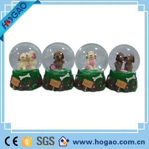 Polyresin perros del amor favores de la boda de encargo al por mayor barato globo de nieve - Product Image 1