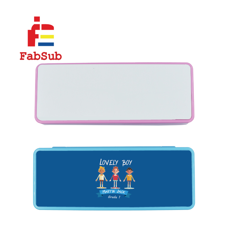 Школьный пластиковый пенал с сублимационным логотипом на заказ, сувенирный пенал с алюминиевыми листами