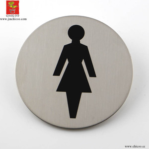 Letrero de Acero Inoxidable de 3 Pulgadas para Puerta de Baño, Letrero Autoadhesivo para Baño, Pub, Tienda, Salón, Oficina, Negocio, Placa de Señalización para Baño - Product Image 3