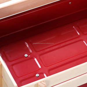 Bollerwagen roda grande do terrain do jardim, de aço vermelho tamanho completo madeira da carga lados crianças com freio - Product Image 6