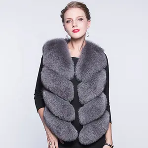 2024 Nieuwe Mode Mouwloze Bovenkleding Dame Winter Vossenbont Vest Vrouwen