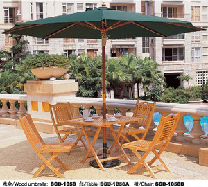 <span class=keywords><strong>Ombrellone</strong></span> <span class=keywords><strong>da</strong></span> Giardino con Palo Centrale in Noce e Sedie in Legno per Esterni in Offerta - Product Image 3