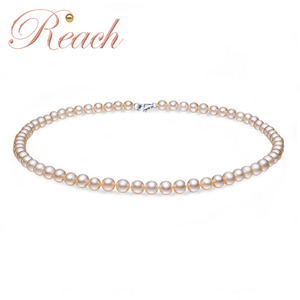 R. Gemma. Commercio all'ingrosso classico vicino rotondo 6-7mm perla d'acqua dolce vera <span class=keywords><strong>collana</strong></span> <span class=keywords><strong>di</strong></span> <span class=keywords><strong>perle</strong></span> prezzo per le signore - Product Image 3