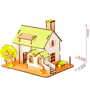 2024 nuovi arrivi divertente Puzzle di legno famiglia verde piccola casa per bambini - Product Image 3