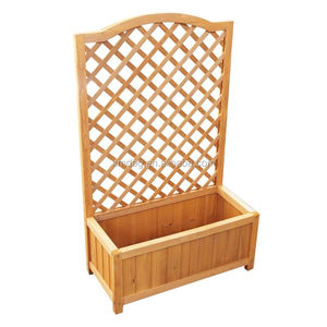 Jardinière rectangulaire en <span class=keywords><strong>bois</strong></span> avec <span class=keywords><strong>treillis</strong></span> pour plantes à fleurs - Product Image 1