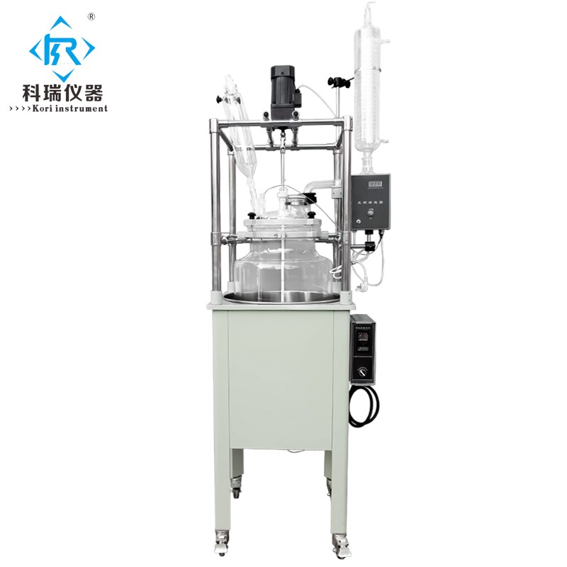 Лабораторный однослойный стеклянный реактор с нагревом для экстракции, 100 л