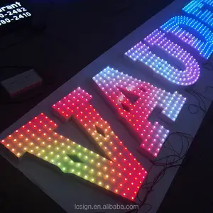 Acrílico LED RGB sinal perfurado lettering