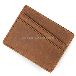 Brown Caballo Loco cuero de <span class=keywords><strong>vaca</strong></span> titular de <span class=keywords><strong>la</strong></span> tarjeta de crédito con RFID bloqueo - Product Image 3