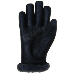 ถุงมือหนังแกะแท้สำหรับผู้ชาย, ถุงมือหนังแกะแท้สีดำสวมใส่สบายทนทาน - Product Image 1