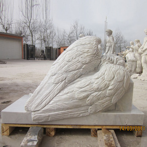 Estatua de mármol de Ángel tumbado, escultura para decoración de cementerio - Product Image 3