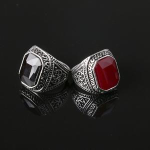 Wholesale Vintage Antique Silver <strong>Wedding</strong> <strong>Rings</strong> for Engagement Gifts <strong>Cheap</strong> Alloy Resin Stone Couple <strong>Rings</strong> - Product Image 3