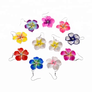 Nuovo disegno ciondolante orecchino di cristallo del branello dell'<span class=keywords><strong>argilla</strong></span> del polimero del fiore orecchino - Product Image 1