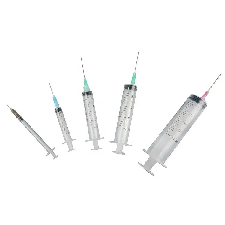 CE&ISO approved disposable 1ml 2ml 3ml 5ml 10ml 10ml 20ml 50ml injection syringe factory with needle
