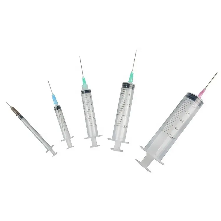 CE ve ISO onaylı tek kullanımlık 1ml 2ml 3ml 5ml 10ml 10ml 20ml 50ml enjeksiyon şırınga fabrikası iğne