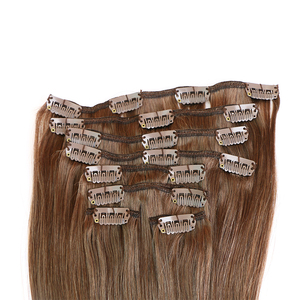 Brasileño recto humano fusión 10 colores pueden personalizar clip en extensiones del pelo humano - Product Image 6