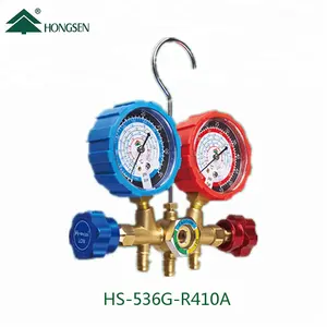 Hongsen HS-536G-R410A medidor de colector de 2 vías con 1/4 SAE - 5/16 SAE
