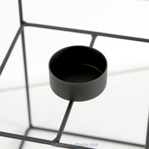 الجملة اليدوية الديكور هندسية معدن مربع الشكل الشاي ضوء عرض منضدية Canterpiece عرس الحسنات شمعة حامل - Product Image 4