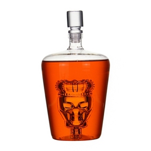 Wholesale Custom Empty 1000ml Drinking Glass Crown Skeleton Cup <strong>Wine</strong> Liquor Bottle Whiskey <strong>Decanter</strong> <strong>Set</strong> with Shot Glasses - Product Image 2