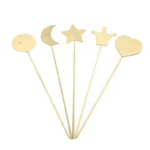 Factory direct DIY accessoire prinses hart star crown kids fairy hout ambacht magic stok toverstaf