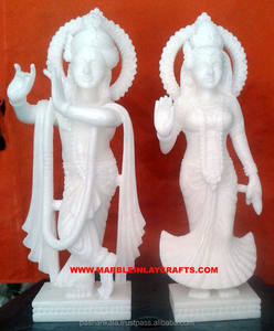 Sculpture de dieu Hindu en marbre Radha Krishna - Product Image 1