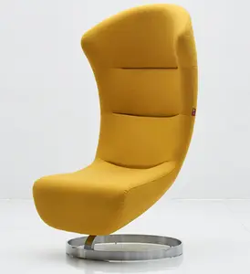 upholstery high back banana shape chair with stainless steel base