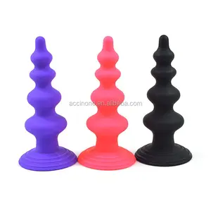 3 Warna Silicone Anal Sex Toys Menara bentuk Panjang Produk Seks manik-manik Anal Gay Prostat Massager Butt Plugs Untuk Pria dan Wanita