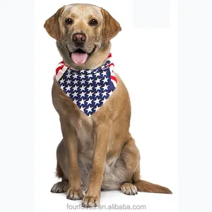 Vendita all'ingrosso bandana cane da compagnia di alta qualità elastico bandana piccolo MOQ bandiera usa bandana