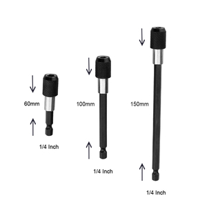 3Pcs 60mm 100mm 150mm 1/4 אינץ מהיר שחרור מגנטי ראש מקדח מברג קצת שקע מחזיק הארכת בר - Product Image 2