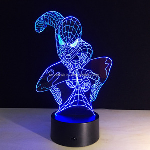 Hero <strong>Spider</strong> <strong>Man</strong> Amazing 3D Illusion Table Lamp 7 Colors Change Led Night <strong>Light</strong> - Product Image 2