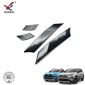 Accesorios de Exterior para coche, moldura de cubierta de pilar C Exterior de fibra de carbono de acero inoxidable a la moda para Toyota <span class=keywords><strong>Rav4</strong></span> <span class=keywords><strong>XA50</strong></span> 2019 2020 - Product Image 5