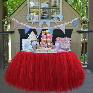 Falda de <span class=keywords><strong>Tul</strong></span> Morada para <span class=keywords><strong>Mesa</strong></span> Redonda, Ideal para Cumpleaños - Product Image 2
