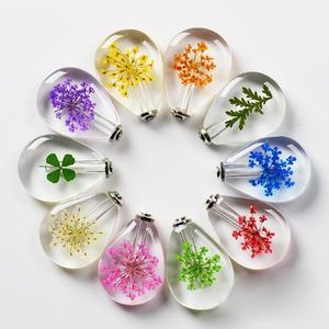 Groothandel waterdruppels paarse eeuwige bloemen kristal Willen Fles Parfum essentiële olie flacon hanger Crematie sieraden - Product Image 3