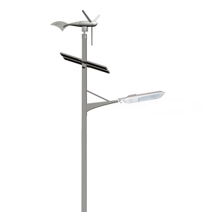 Lampione Ibrido Eolico-Solare da 60W con Doppia Lampada da 40W, Illuminazione Stradale LED IP68 per Alimentazione AC/DC - Product Image 1