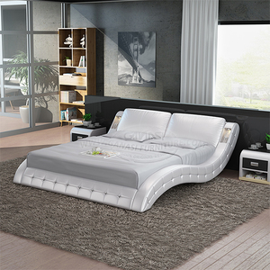 Top Rated Producten Modern Design Geïmporteerd Top Grain Leer Antieke Curve Vorm Bed, Slaapkamer Meubels - Product Image 3