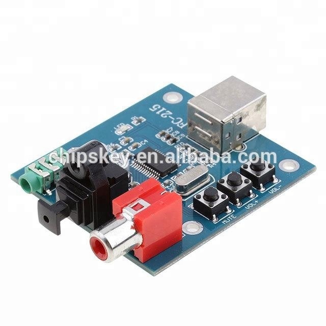 PCM2704USB carte son DAC décodeur USB entrée coaxial fiber de HIFI carte son décodeur