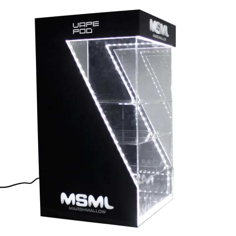 Plastic custom Acrylic LED smartphone USB cables table top display, adapter table top displays, phone case display rack