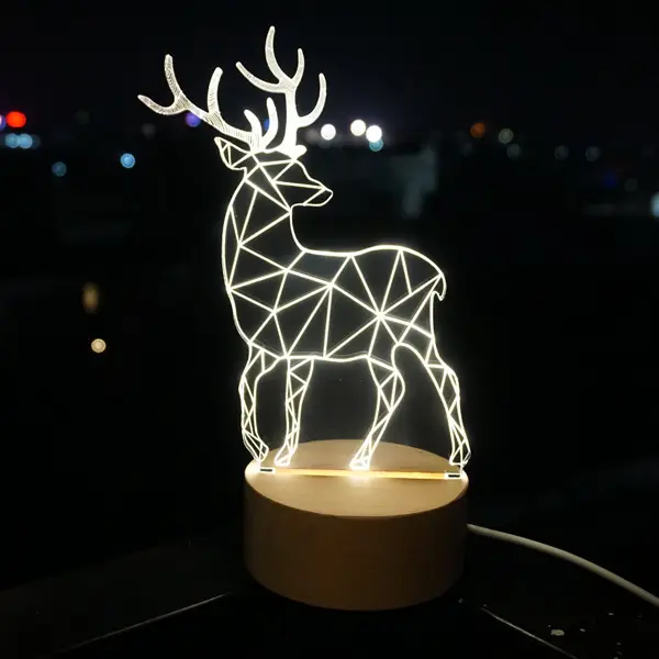 선전용 가격 공상 만화 동물성 영사기 3d led 밤 빛