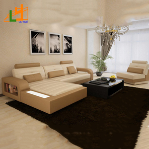 AliBaba en línea comprar reposacabezas y bookrack sofá muebles juego de sala de lujo sofá de cuero de China - Product Image 4