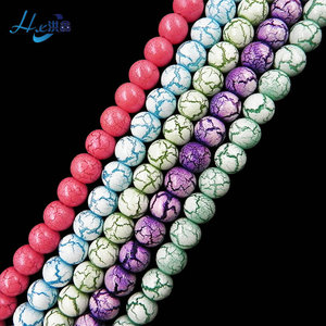 Gros Coloré Verre Matériel Lâche Ronde Perles <span class=keywords><strong>Larimar</strong></span> - Product Image 1
