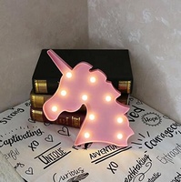 Lampe de table en forme de licorne rose à lumière LED, alimentée par batterie, luminaire décoratif d'intérieur, idéal pour une chambre d'enfant, une fête, un mariage, une boutique ou la maison