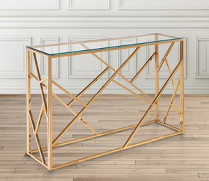 Hot Quality Luxury Living Room <strong>Console</strong> <strong>Table</strong> <strong>Gold</strong> Stainless Steel Tempered Glass Marble Hallway <strong>Table</strong> for Home Hotel - Product Image 4
