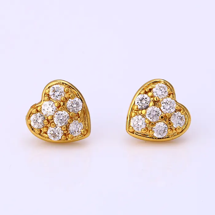 25273 xuping artificial jewellery 24k gold zircon stud earring